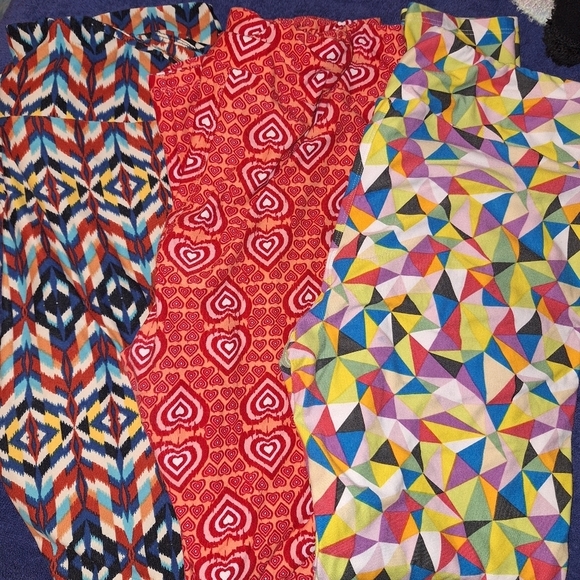 Colorful Patterned LuLaRose Tall and Curvy Trio Legging - Picture 1 of 4